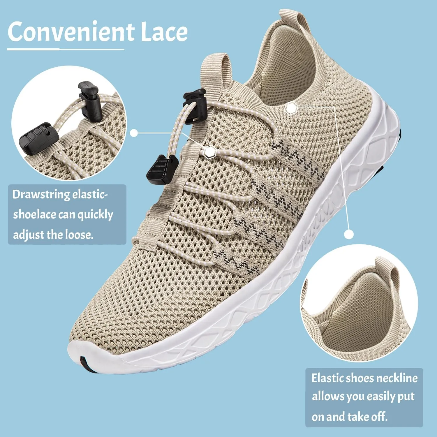 ATHMILE Water Shoes for Men Women Barefoot Hiking Swim River Shoes Adult Lake Pool Aqua Socks Beach Quick Dry for Hiking Surfing Kayaking Sport Accessories Camping Must Haves