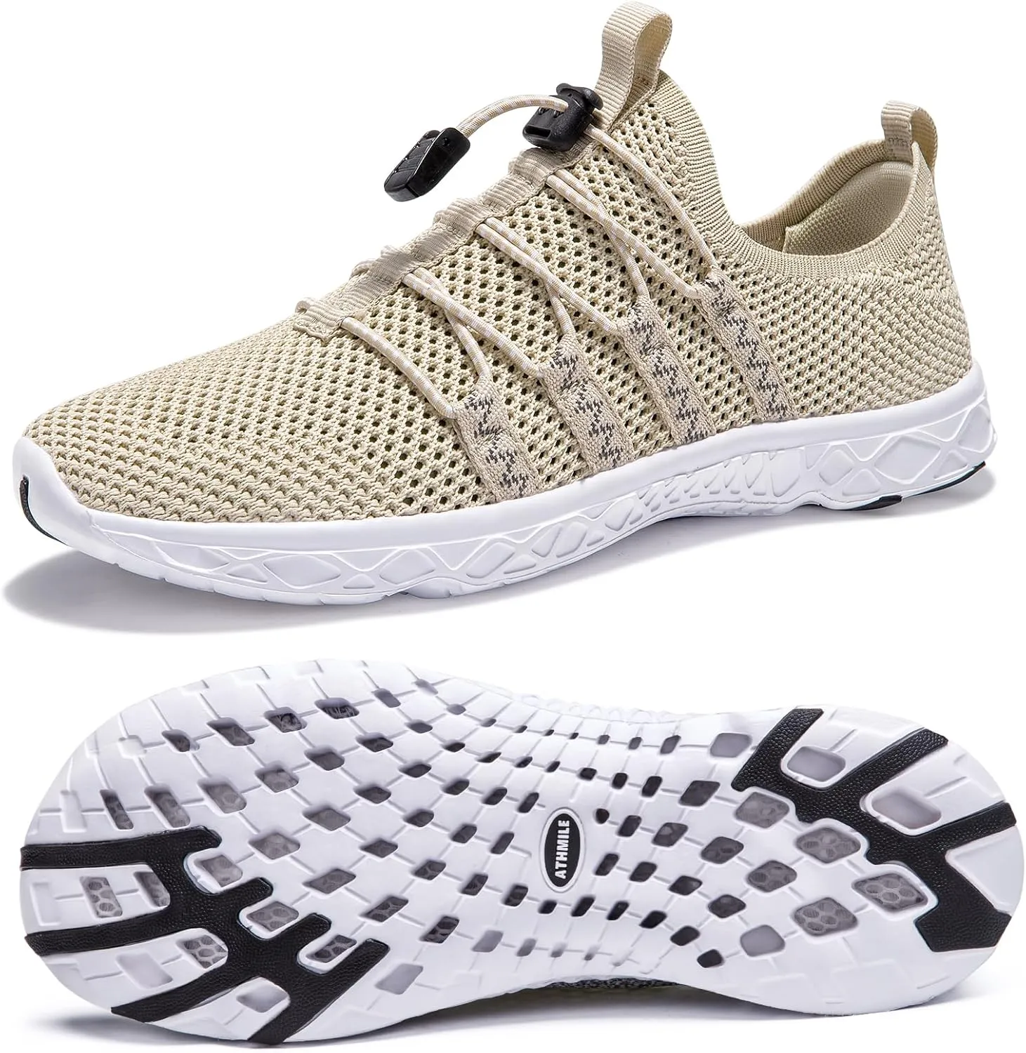 ATHMILE Water Shoes for Men Women Barefoot Hiking Swim River Shoes Adult Lake Pool Aqua Socks Beach Quick Dry for Hiking Surfing Kayaking Sport Accessories Camping Must Haves