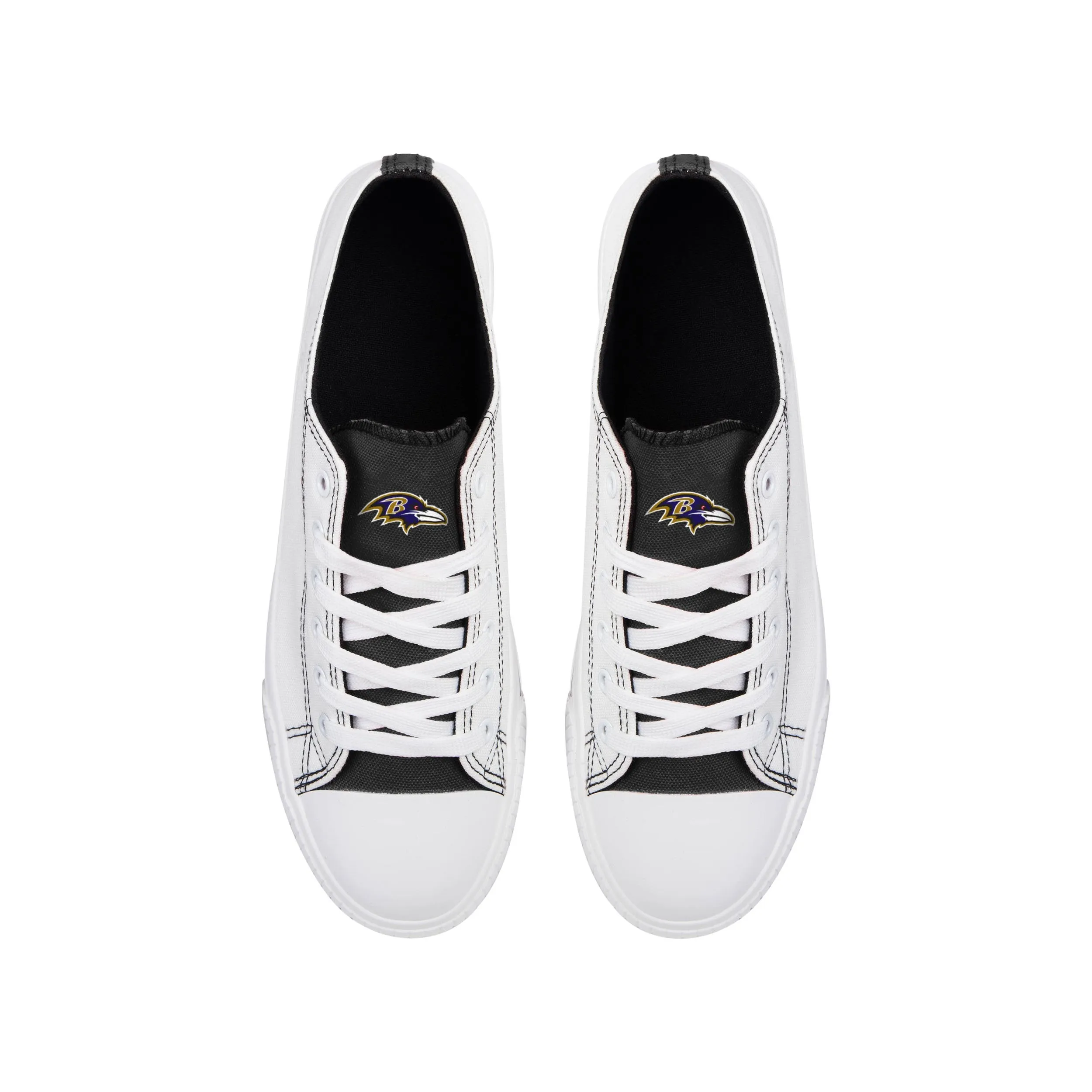 Baltimore Ravens NFL Mens Low Top White Canvas Shoes