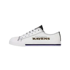 Baltimore Ravens NFL Mens Low Top White Canvas Shoes