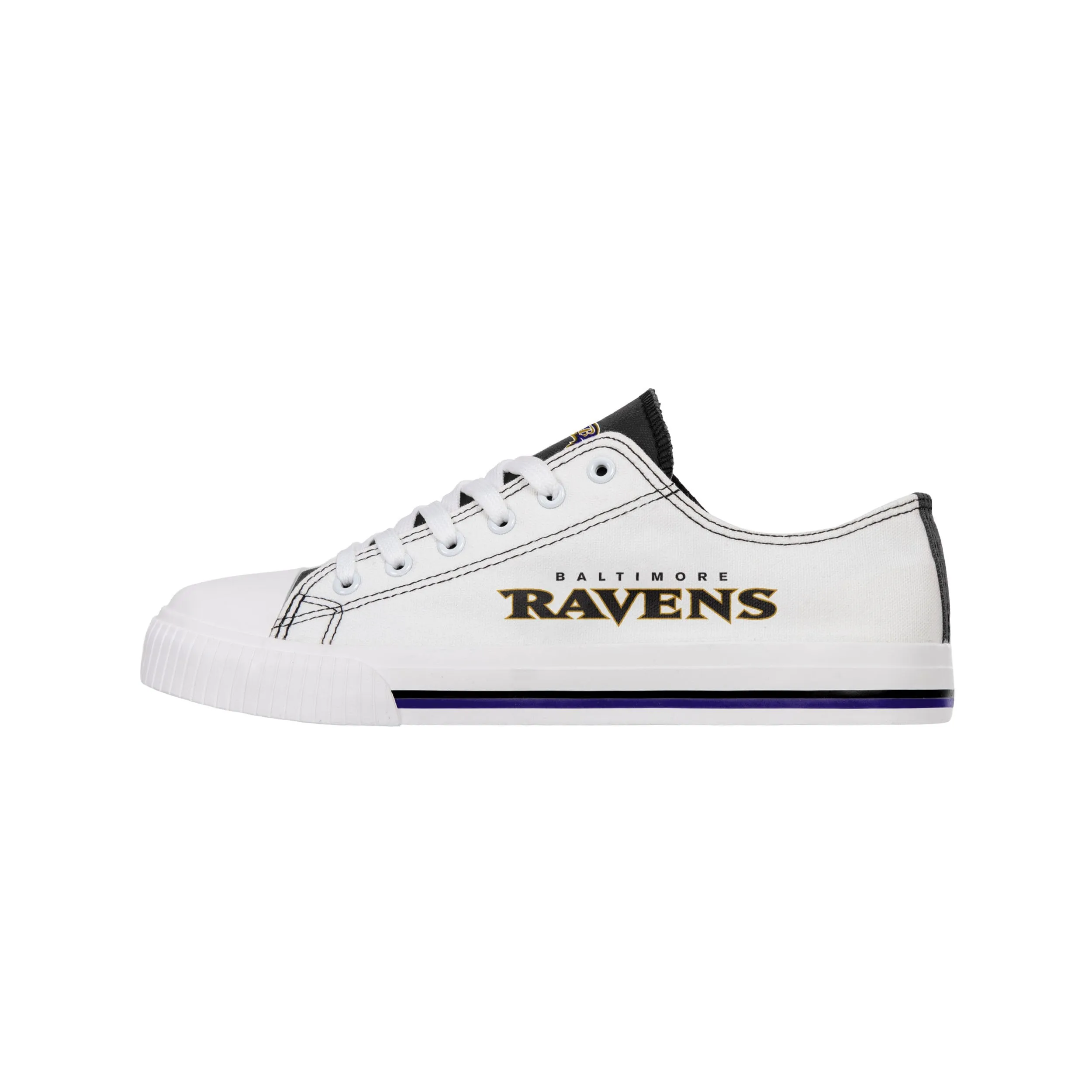 Baltimore Ravens NFL Mens Low Top White Canvas Shoes