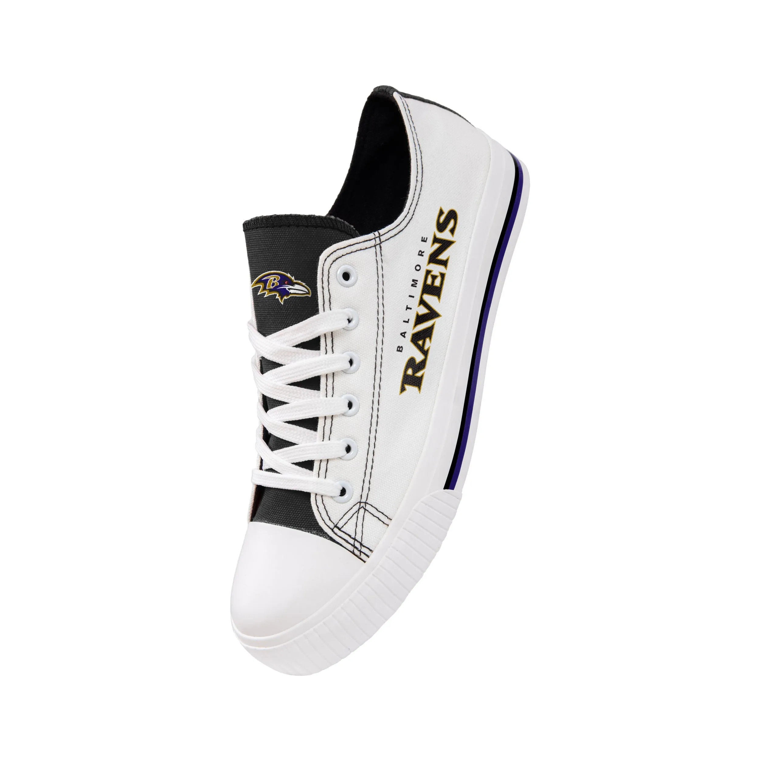 Baltimore Ravens NFL Mens Low Top White Canvas Shoes