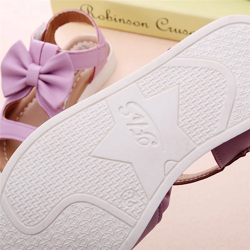 Bow-Knot Girls Flat Princess Toddler Sandals