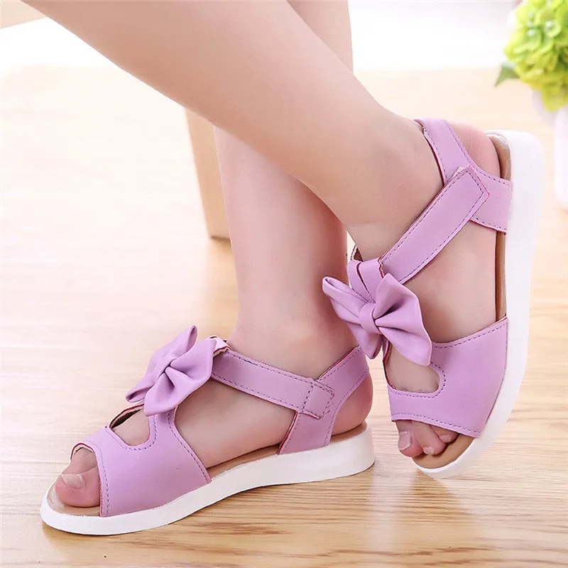 Bow-Knot Girls Flat Princess Toddler Sandals