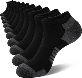 COOVAN 10 Pairs Mens Ankle Socks Men 10 Pack Low Cut Comfort Cushion Casual Socks