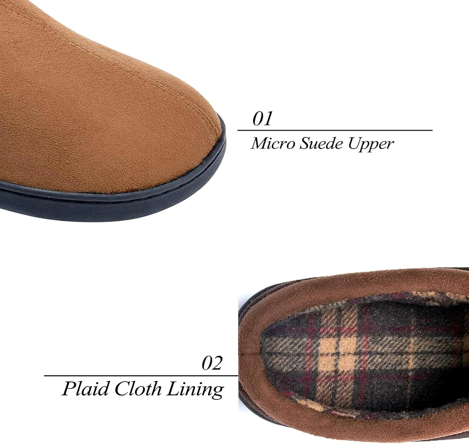 LORDFON Memory Foam Mens Slippers Slip-On Comfy House Slippers for Men Indoor Outdoor Non-Slip Warm Winter Men??s Bedroom Slippers Size
