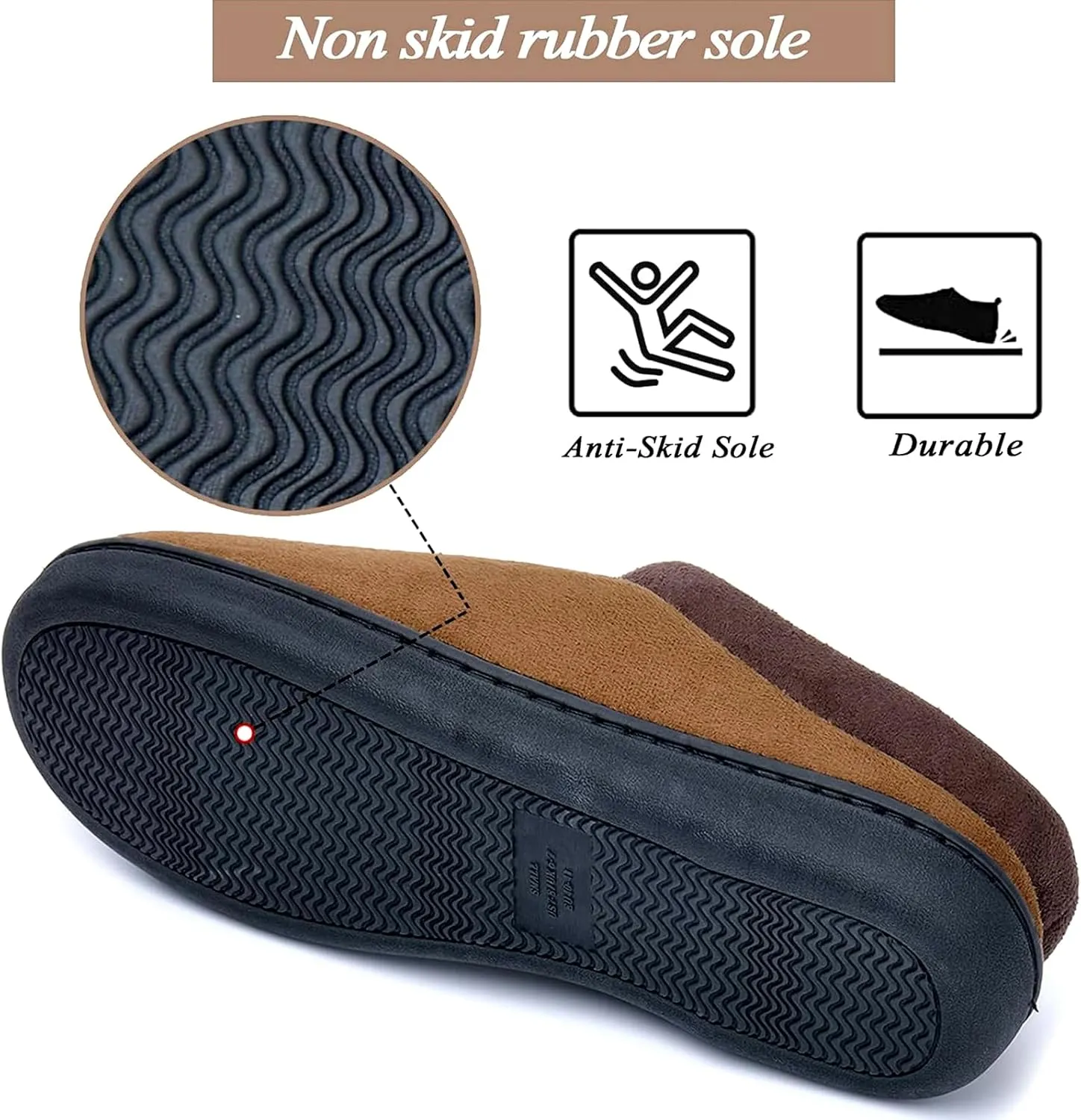 LORDFON Memory Foam Mens Slippers Slip-On Comfy House Slippers for Men Indoor Outdoor Non-Slip Warm Winter Men??s Bedroom Slippers Size