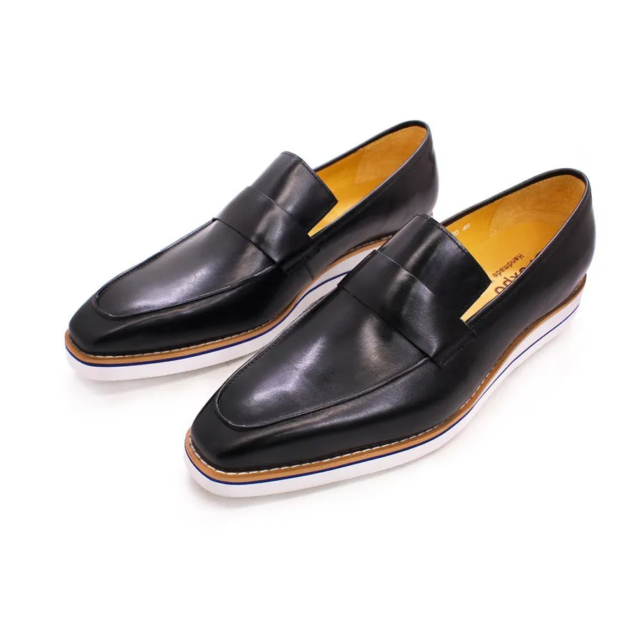 Men Casual Leather Flat Retro Loafers