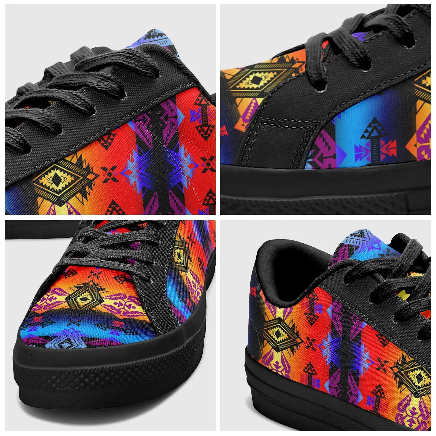 Sovereign Nation Sunset Aapisi Low Top Canvas Shoes Black Sole