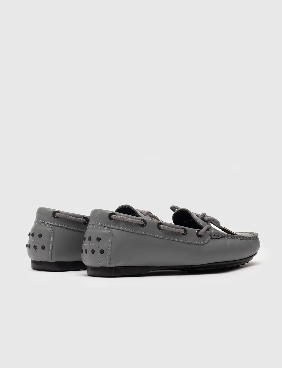 Women Grey Genuine Leather Loafers