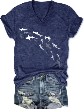 Women's T-Shirts V-Neck Boho Flowers Wildflowers Graphic Tees Shirts Cute Casual Summer Tops Short Sleeve T Shirt